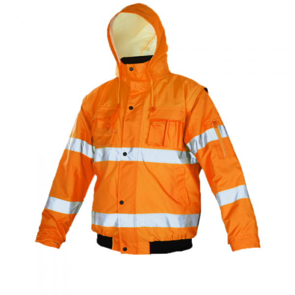 FLASH SHORT ORANGE kurtka ocieplana bomberka odblaskowa