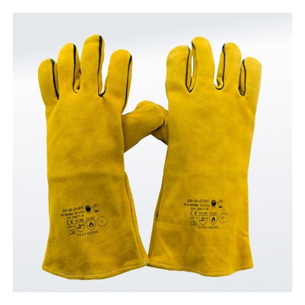 WELDER YELLOW KEVLAR rękawice skórzane z długim mankietem