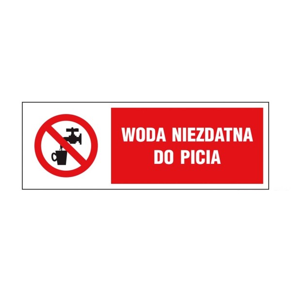 Tablica 06KL "Woda niezdatna do picia" 100X300 folia samoprzylepna